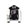 WO EMB Bling Stars Varsity Jacket (Black/Off-White) WO EMB Bling Stars Varsity Jacket (Black/Off-White)