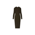 Womens Rib Long Sleeve Dress (Brown) Womens Rib Long Sleeve Dress (Brown)