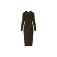 Womens Rib Long Sleeve Dress (Brown) Womens Rib Long Sleeve Dress (Brown)
