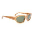 x Linda Farrow Rectangle Sunglasses (Dark Camel/Silver/Green) x Linda Farrow Rectangle Sunglasses (Dark Camel/Silver/Green)