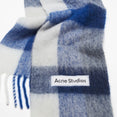 Mohair Checked Scarf (White/Grey/Royal Blue) Mohair Checked Scarf (White/Grey/Royal Blue)