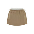 Mid-Rise Mini Logo Elastic Skirt (Warm Taupe) Mid-Rise Mini Logo Elastic Skirt (Warm Taupe)