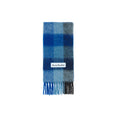 Mohair Checked Scarf (Dark Navy/Black/Blue) Mohair Checked Scarf (Dark Navy/Black/Blue)