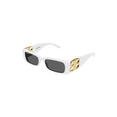Women's Dynasty Rectangle Sunglasses (White/Gold) Women's Dynasty Rectangle Sunglasses (White/Gold)