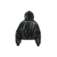 Hooded Faux Leather Jacket (Black) Hooded Faux Leather Jacket (Black)