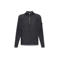 Stone Island Logo-Patch High Neck Jumper (Melange Charcoal) Stone Island Logo-Patch High Neck Jumper (Melange Charcoal)