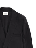 Soft Double Breasted Jacket In Dry Silk (Black) Soft Double Breasted Jacket In Dry Silk (Black)