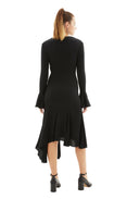 Midi Dress with Ruffles (Black) Midi Dress with Ruffles (Black)