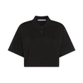 Short Sleeved Cropped Polo T-shirt (Blck) Short Sleeved Cropped Polo T-shirt (Blck)