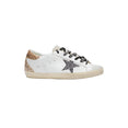 Women's Super-Star Leather Sneakers w/Glitter Star (Optic White/Seedpearl/Black/Gold) Women's Super-Star Leather Sneakers w/Glitter Star (Optic White/Seedpearl/Black/Gold)