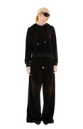 Velour Hooded Sweater (Black) Velour Hooded Sweater (Black)