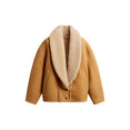 Sheepskin Jacket With Wide Shearling Shawl Collar(Brown) Sheepskin Jacket With Wide Shearling Shawl Collar(Brown)