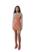 Tartan Asymmetric Dress (Ginger/Grey) Tartan Asymmetric Dress (Ginger/Grey)