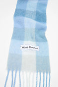 Mohair Checked Scarf (Light Blue/White/Powder Blue) Mohair Checked Scarf (Light Blue/White/Powder Blue)