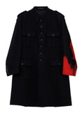 Needle Punched Flannel Red Military Jacket (Black/Red) Needle Punched Flannel Red Military Jacket (Black/Red)