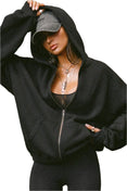 Oversized Zip Hoodie (Black French Terry) Oversized Zip Hoodie (Black French Terry)