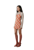 Tartan Asymmetric Dress (Ginger/Grey) Tartan Asymmetric Dress (Ginger/Grey)
