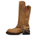 Edeed Riding Boots With Belt And Chains (Camel) Edeed Riding Boots With Belt And Chains (Camel)