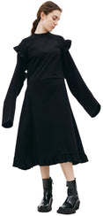 Ruffle Jersey Dress (Black) Ruffle Jersey Dress (Black)