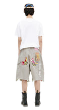 Denim Shorts With Patches (Grey) Denim Shorts With Patches (Grey)