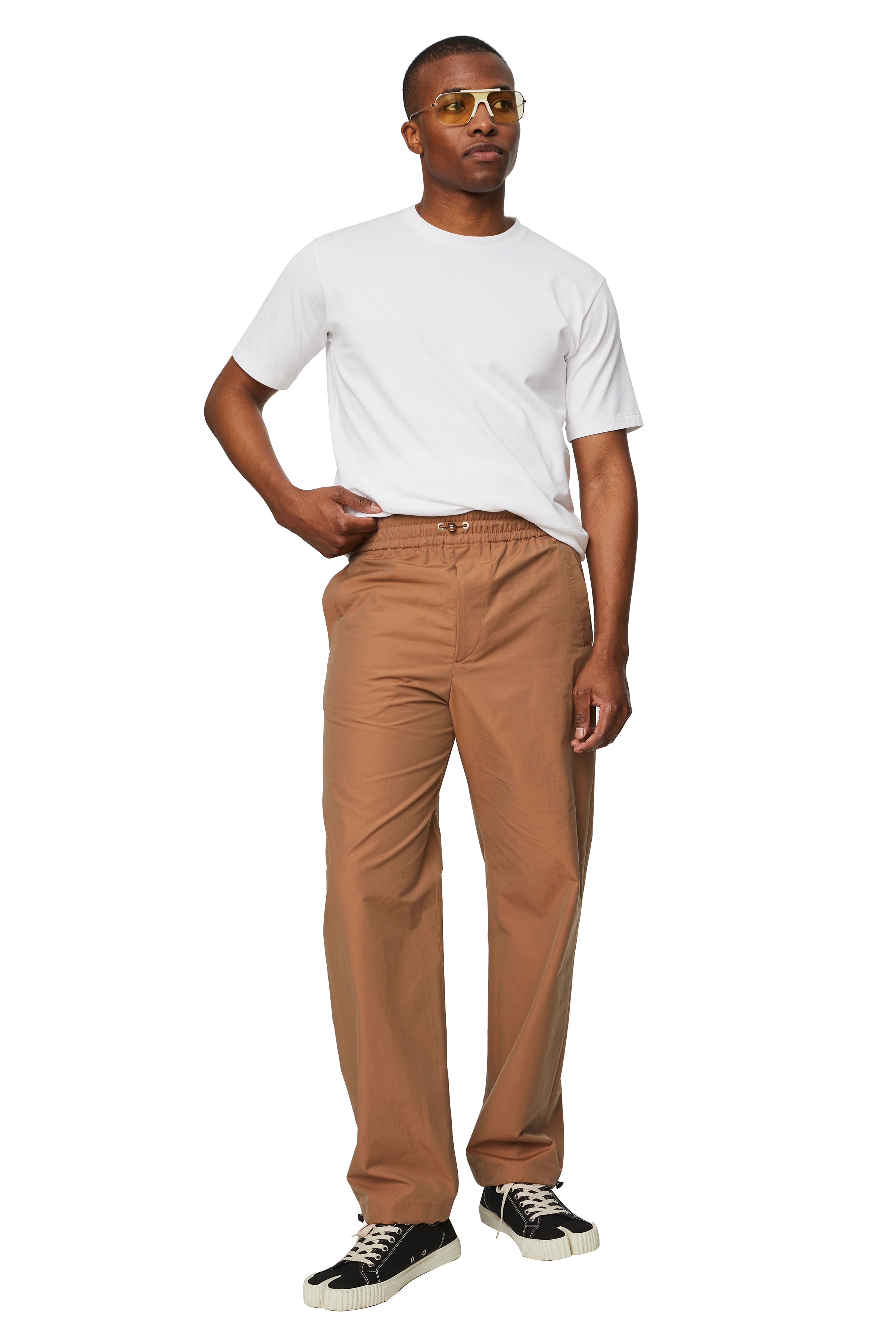 FINX TUSSAH CHAMBRAY EASY PANTS (LIGHT BROWN CHAMBRAY) – tons-shop