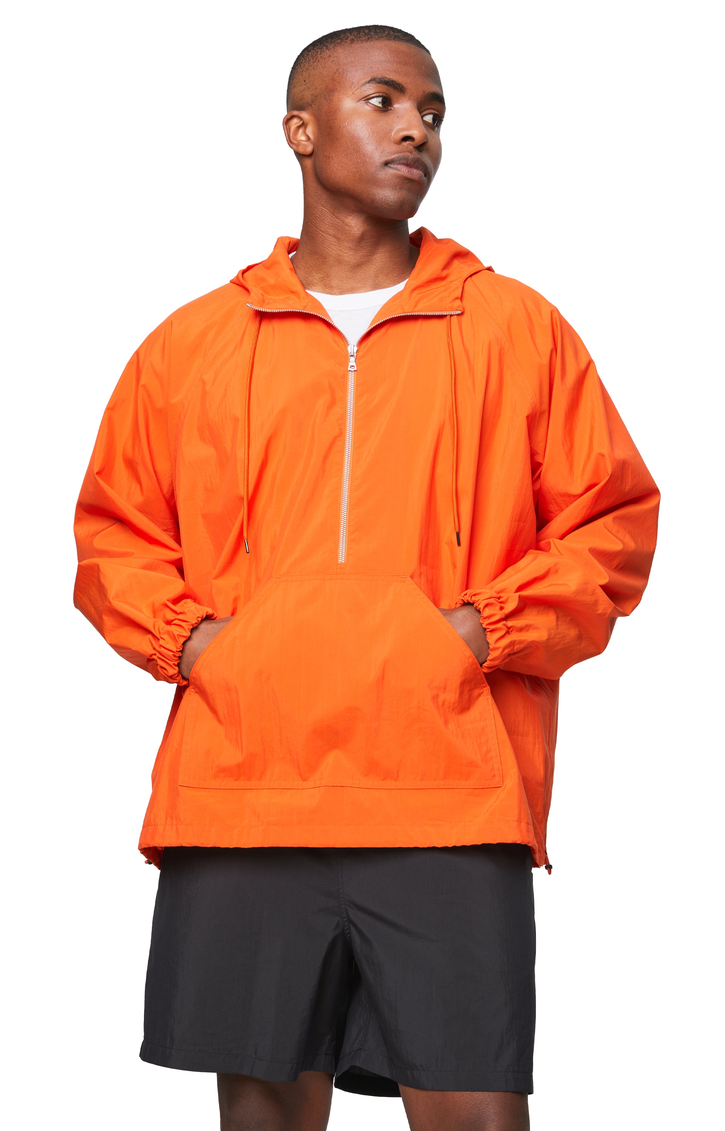 WASHED COTTON NYLON WEATHER HOODED ZIP (ORANGE) – tons-shop