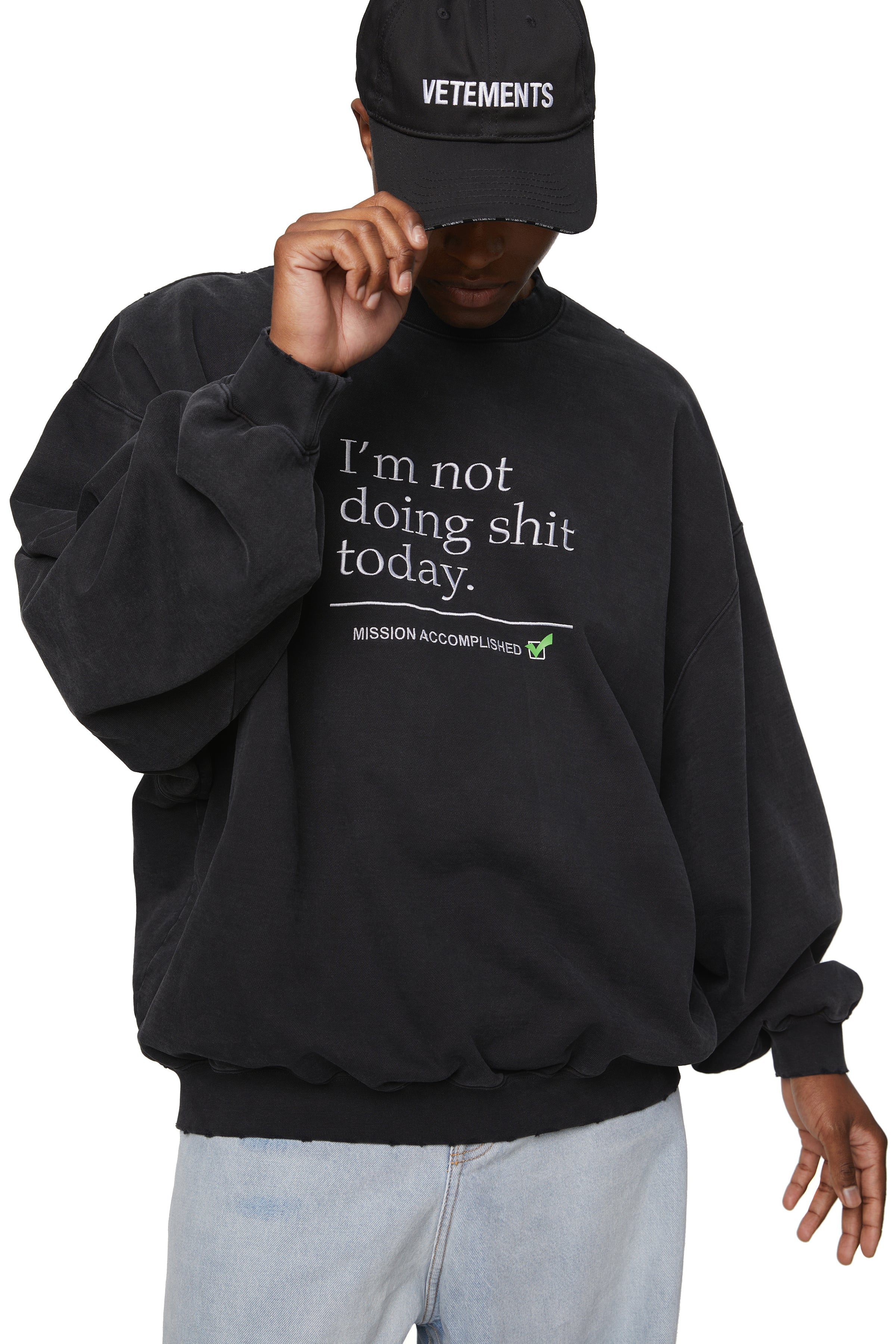 NOT DOING SHIT TODAY SWEATSHIRT (BLACK) – tons-shop