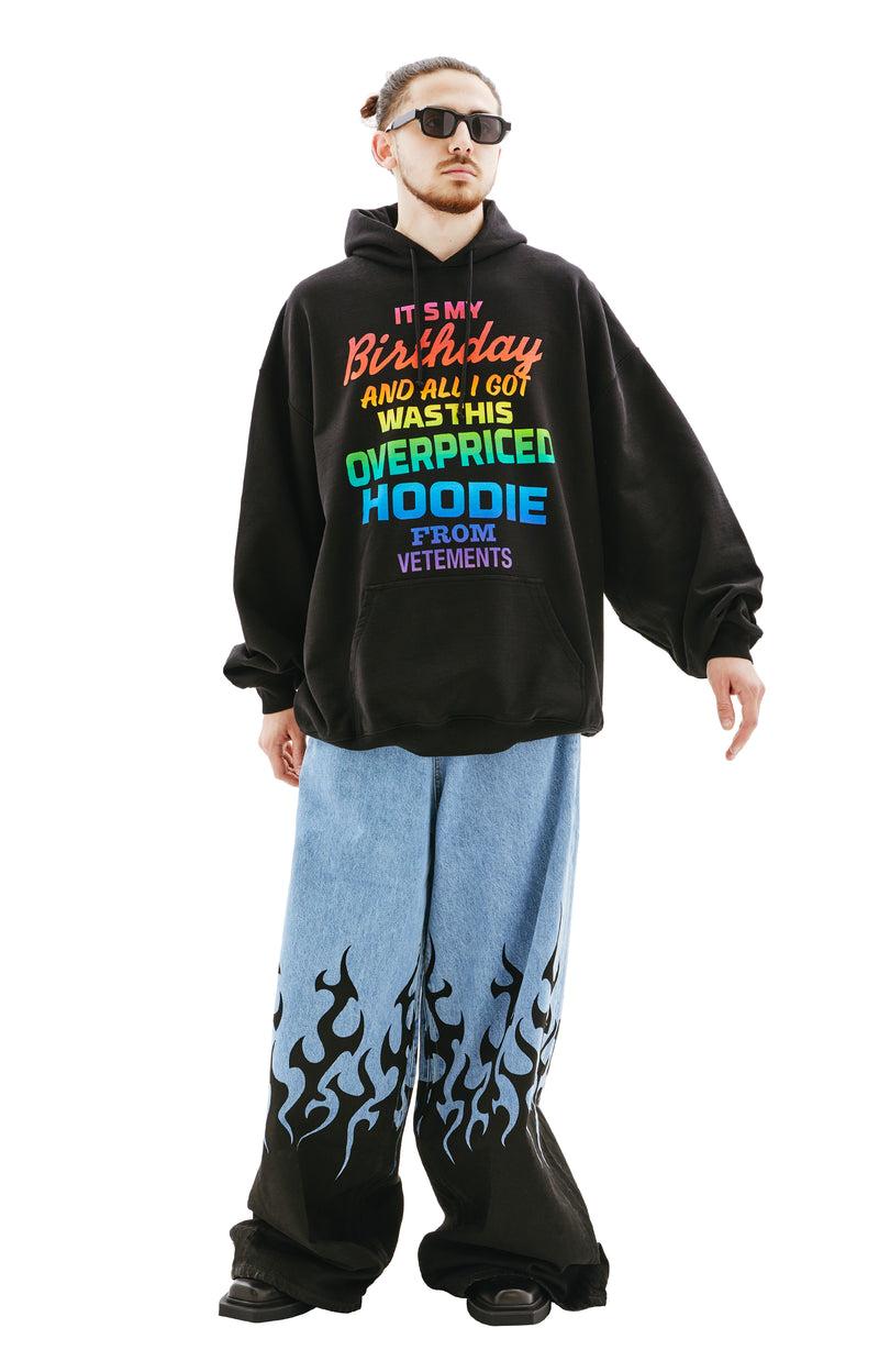 Overpriced Birthday Hoodie (Black/Rainbow)