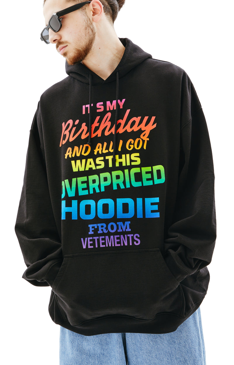 Overpriced Birthday Hoodie (Black/Rainbow)