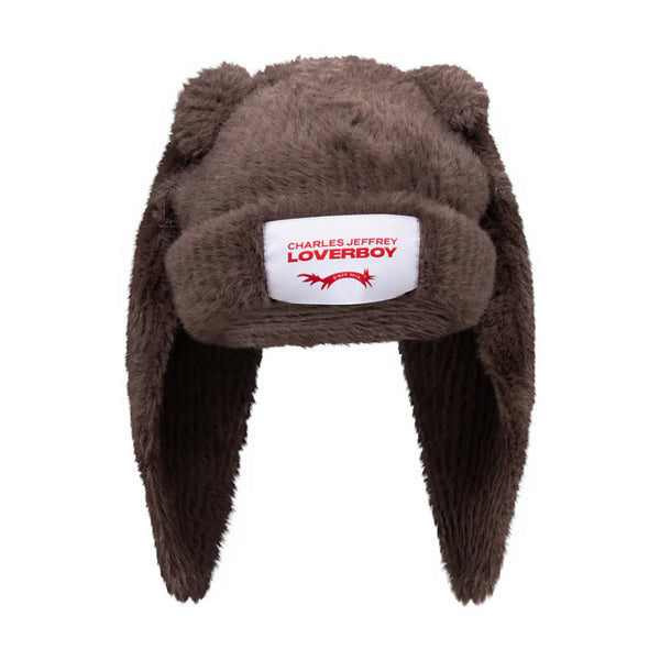 Fluffy Chunky Rabbit Beanie (Brown)