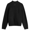 Ultra Zip Wool Funnel Neck Cardigan (Jet Black Isels Wool)