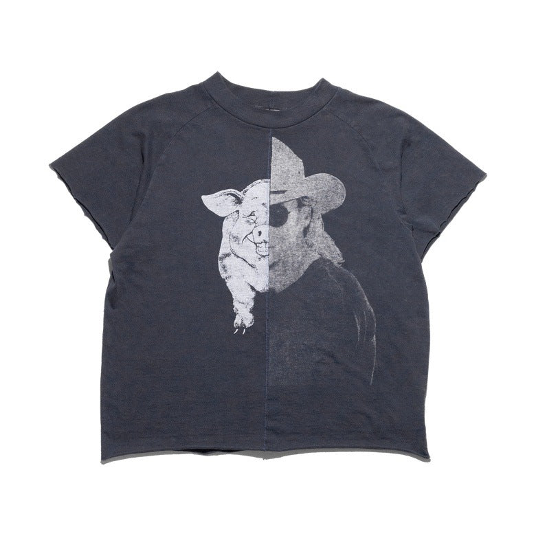 Junk Pig Assemblage Raglan T-Shirt (Faded Black)