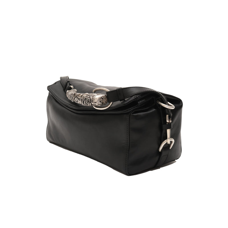 Small Rose Handle Bag (Black)