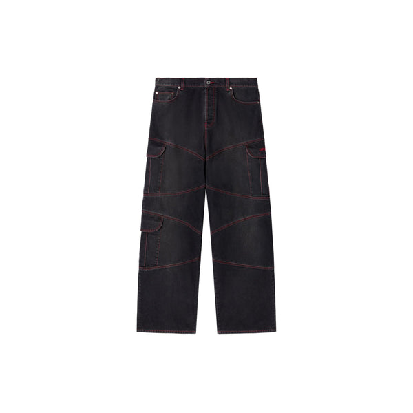 Script Samurai Straight Jeans (Vintage Black/Red)