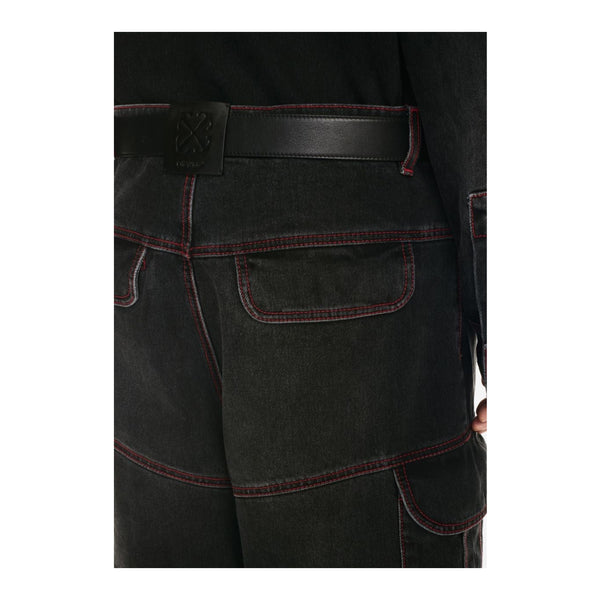 Script Samurai Straight Jeans (Vintage Black/Red)