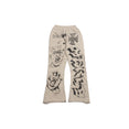 Graffiti Mirror Face Sweatpants (Grey)