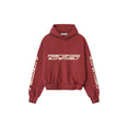 Cropped Relaxed Hoodie (Crimson)