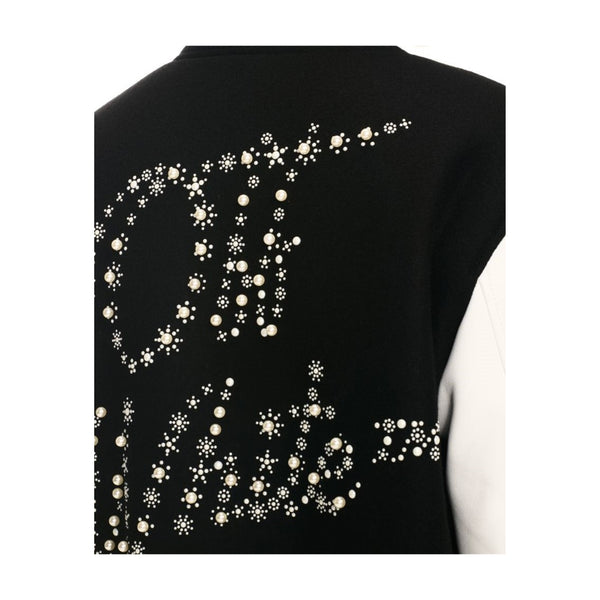 WO EMB Bling Stars Varsity Jacket (Black/Off-White)