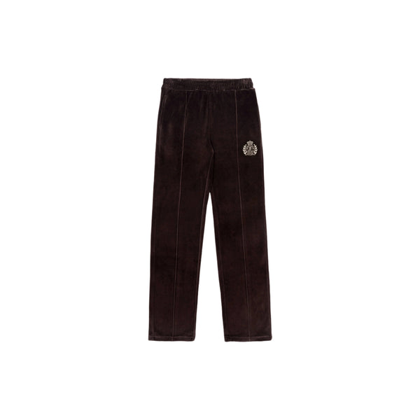 NY Crest Velour Track Pants (Chocolate)