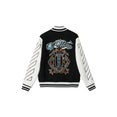Royal Jewels Leather Wool Varsity Jacket (Black)