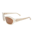 x Linda Farrow Rectangle Sunglasses (Sun Taupe/Silver/Brown)