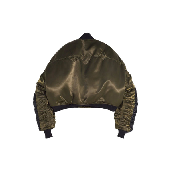 Satin Bomber Jacket (Military/Black)