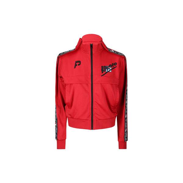 Cropped Tracksuit Jacket (Red/Black)