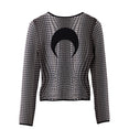 Moon Skin Jacquard Knit Fitted Sweater (Stone Grey)