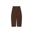 High Waisted Curved Pants In Dyed Heavy Broken Twill (Cacao)