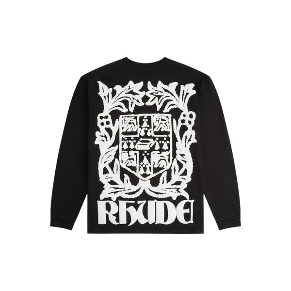 Rhude Veritas Crest Long Sleeve T-shirt (White/Black)