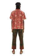 Floral Printed Camp S/S Shirt (Faded Red/Indigo)