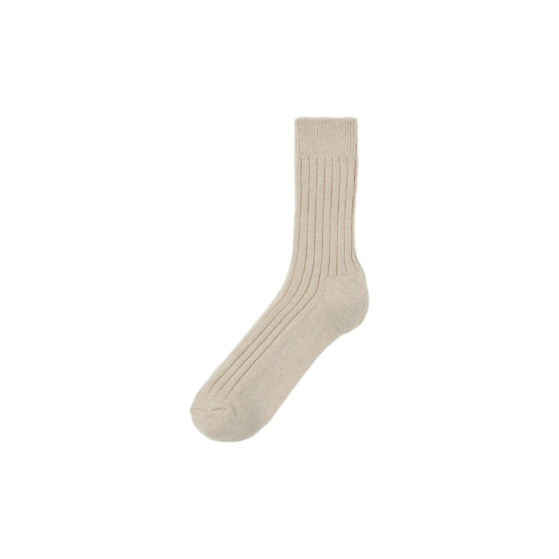 Cashmere Low Gauge Socks (Beige)