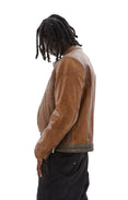 Biker Inspired Nappa Leather Jacket (Brown/Dark Brown)