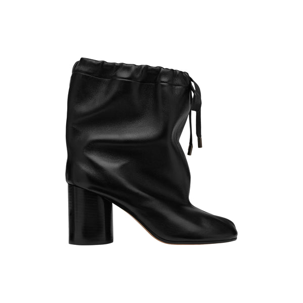 Tabi Drawstring Ankle Boots (Black)